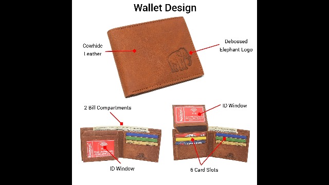 Amazon.com: MARSHAL RFID Blocking Elephant Genuine Leather Bifold